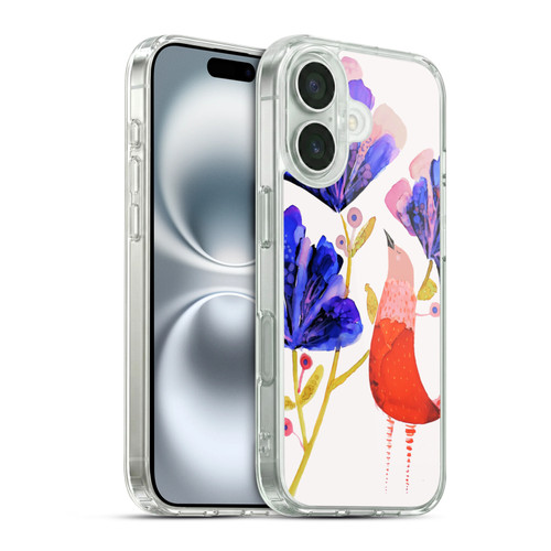 Sylvie Demers Birds 3 Red Soft Gel Case for Apple iPhone 16 & MagSafe