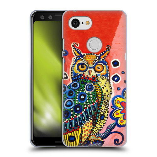 Mad Dog Art Gallery Animals Owl Soft Gel Case for Google Pixel 3