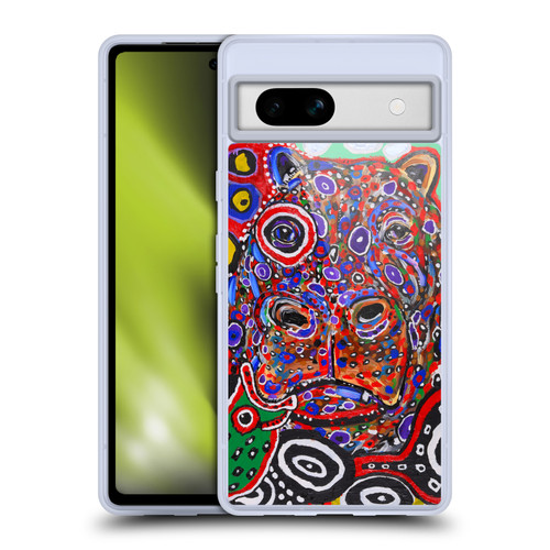 Mad Dog Art Gallery Animals Hippo Soft Gel Case for Google Pixel 7a