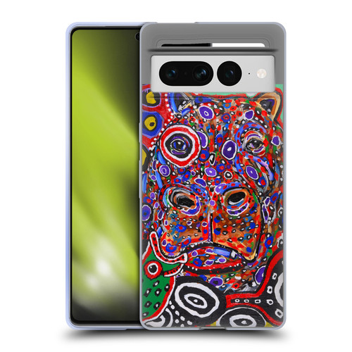 Mad Dog Art Gallery Animals Hippo Soft Gel Case for Google Pixel 7 Pro