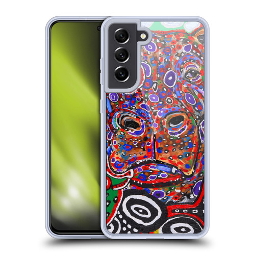 Mad Dog Art Gallery Animals Hippo Soft Gel Case for Samsung Galaxy S21 FE 5G & MagSafe