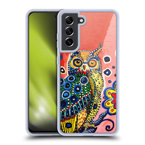 Mad Dog Art Gallery Animals Owl Soft Gel Case for Samsung Galaxy S21 FE 5G & MagSafe