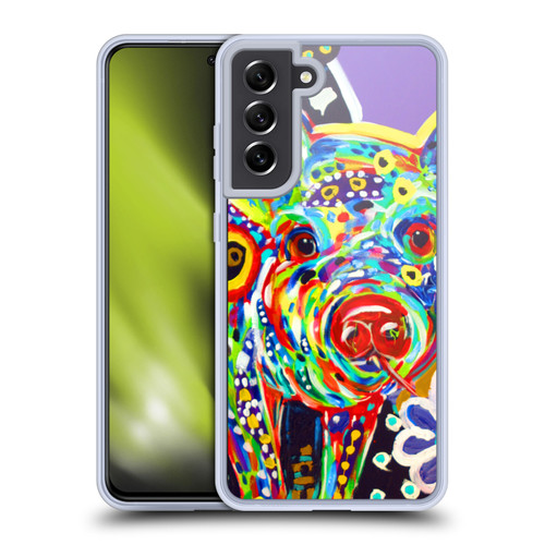 Mad Dog Art Gallery Animals Pig Soft Gel Case for Samsung Galaxy S21 FE 5G & MagSafe