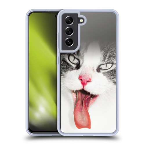 Dorit Fuhg Animals & Urban Life Cat Lick Soft Gel Case for Samsung Galaxy S21 FE 5G & MagSafe