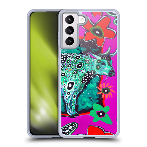 Mad Dog Art Gallery Animals Cosmic Cow Soft Gel Case for Samsung Galaxy S21+ 5G & MagSafe