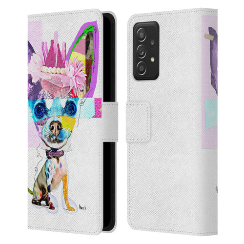 Michel Keck Animal Collage Chihuahua Leather Book Wallet Case Cover For Samsung Galaxy A52 / A52s / 5G (2021)