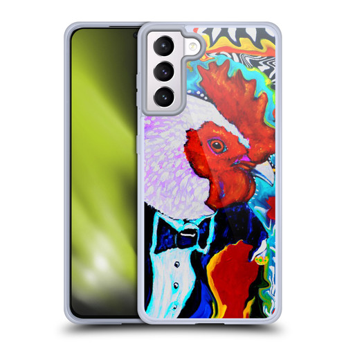 Mad Dog Art Gallery Animals Rooster Soft Gel Case for Samsung Galaxy S21+ 5G & MagSafe