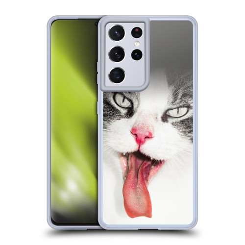 Dorit Fuhg Animals & Urban Life Cat Lick Soft Gel Case for Samsung Galaxy S21 Ultra 5G & MagSafe