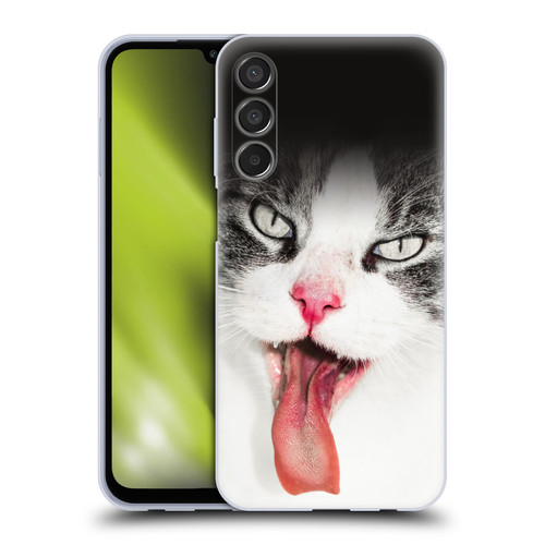 Dorit Fuhg Animals & Urban Life Cat Lick Soft Gel Case for Samsung Galaxy M15/F15 5G