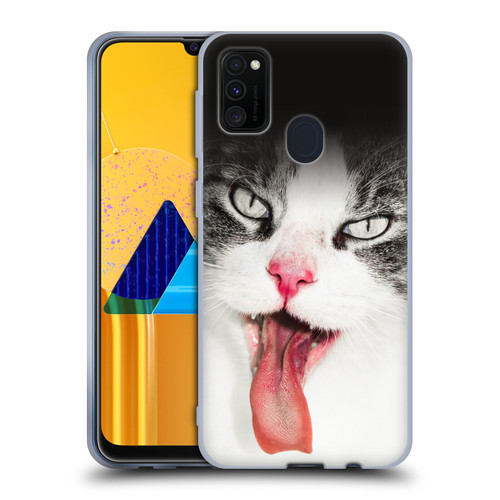 Dorit Fuhg Animals & Urban Life Cat Lick Soft Gel Case for Samsung Galaxy M30s (2019)/M21 (2020)