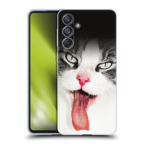 Dorit Fuhg Animals & Urban Life Cat Lick Soft Gel Case for Samsung Galaxy M55 5G