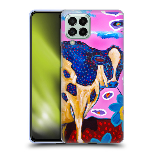 Mad Dog Art Gallery Animals Pink Cow Soft Gel Case for Samsung Galaxy M53 (2022)