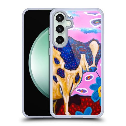 Mad Dog Art Gallery Animals Pink Cow Soft Gel Case for Samsung Galaxy S23 FE 5G & MagSafe