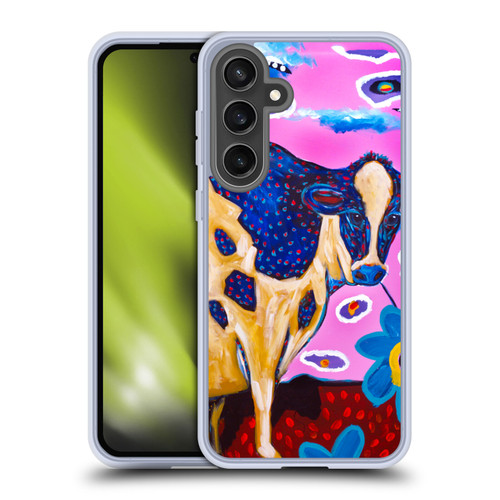 Mad Dog Art Gallery Animals Pink Cow Soft Gel Case for Samsung Galaxy S24 FE & MagSafe
