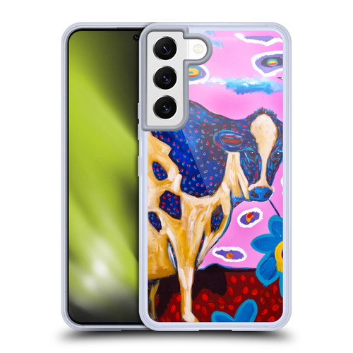 Mad Dog Art Gallery Animals Pink Cow Soft Gel Case for Samsung Galaxy S22 5G & MagSafe