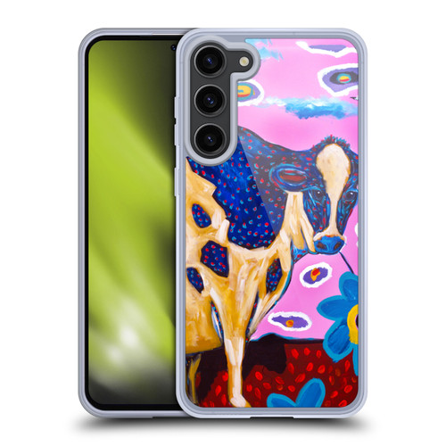 Mad Dog Art Gallery Animals Pink Cow Soft Gel Case for Samsung Galaxy S23+ 5G & MagSafe