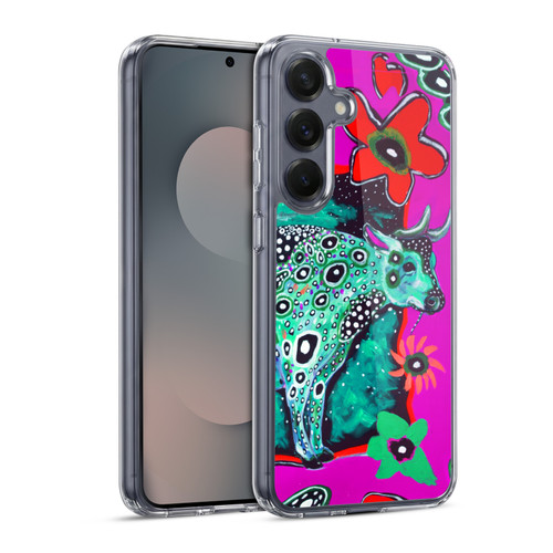Mad Dog Art Gallery Animals Cosmic Cow Soft Gel Case for Samsung Galaxy S25 & MagSafe
