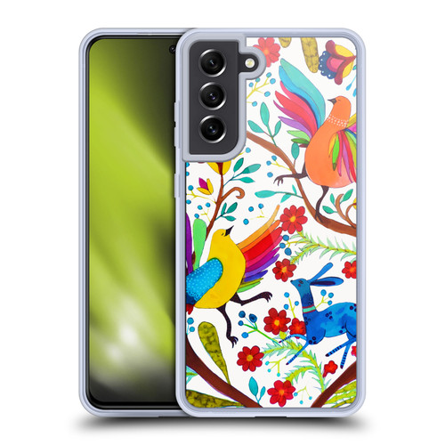 Sylvie Demers Floral Rainbow Wings Soft Gel Case for Samsung Galaxy S21 FE 5G & MagSafe
