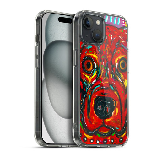 Mad Dog Art Gallery Dogs 2 Red Soft Gel Case for Apple iPhone 15 Plus & MagSafe