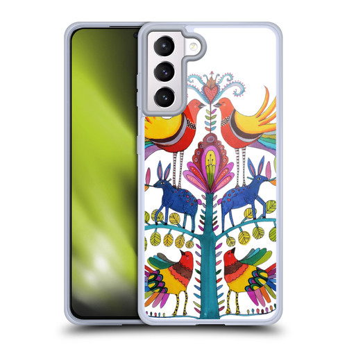 Sylvie Demers Floral Flower Otomi Soft Gel Case for Samsung Galaxy S21+ 5G & MagSafe