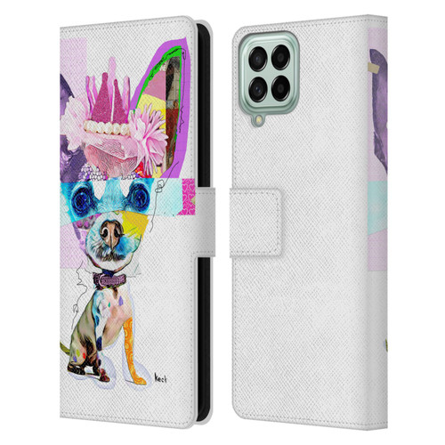 Michel Keck Animal Collage Chihuahua Leather Book Wallet Case Cover For Samsung Galaxy M53 (2022)