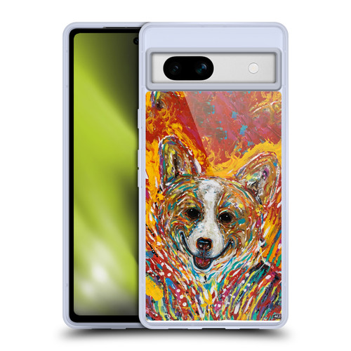 Mad Dog Art Gallery Dog 5 Corgi Soft Gel Case for Google Pixel 7a