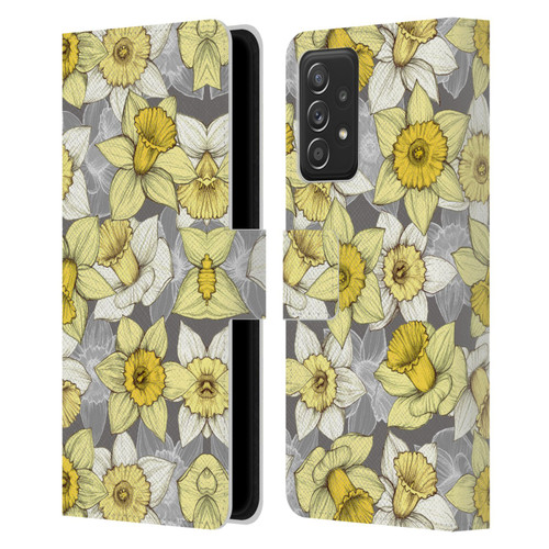 Micklyn Le Feuvre Florals Daffodil Daze Leather Book Wallet Case Cover For Samsung Galaxy A53 5G (2022)