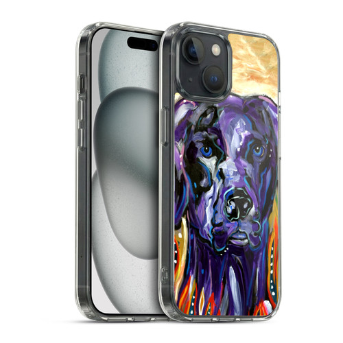 Mad Dog Art Gallery Dogs Old Purple Soft Gel Case for Apple iPhone 15 & MagSafe