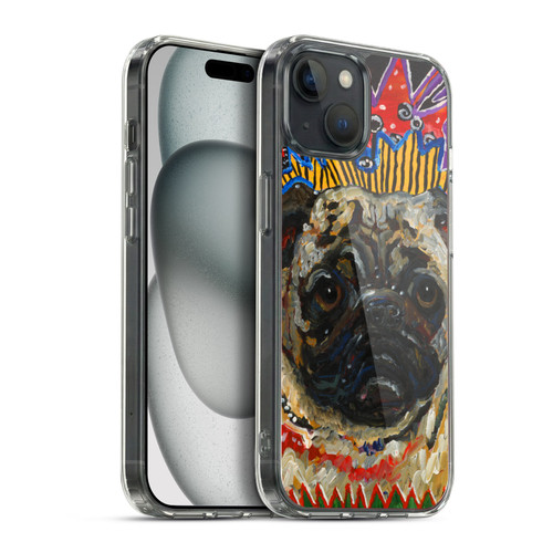 Mad Dog Art Gallery Dogs Pug Soft Gel Case for Apple iPhone 15 Plus & MagSafe