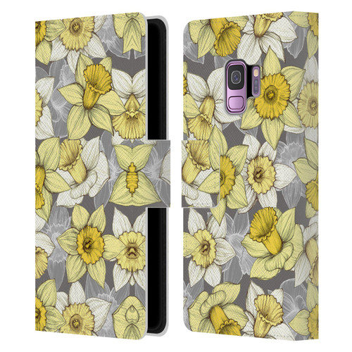 Micklyn Le Feuvre Florals Daffodil Daze Leather Book Wallet Case Cover For Samsung Galaxy S9