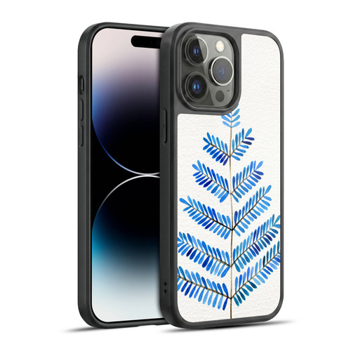 Cat Coquillette Nature Leaflets Blue Gel Armour Case For Apple iPhone 14 Pro Max