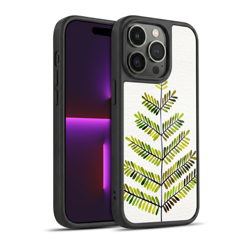 Cat Coquillette Nature Leaflets Green Gel Armour Case For Apple iPhone 14 Pro