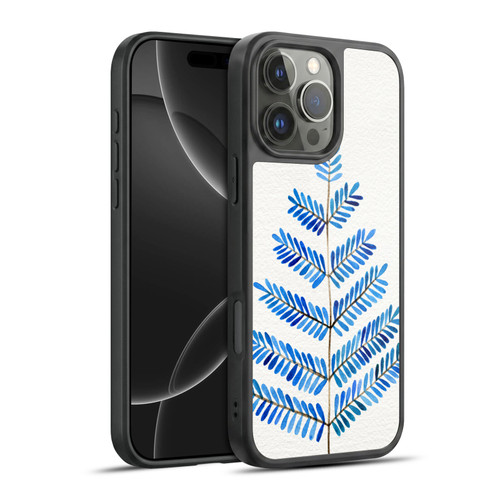 Cat Coquillette Nature Leaflets Blue Gel Armour Case For Apple iPhone 16 Pro Max