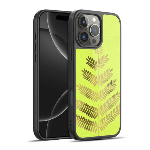 Cat Coquillette Nature Leaflets Yellow Gel Armour Case For Apple iPhone 16 Pro Max