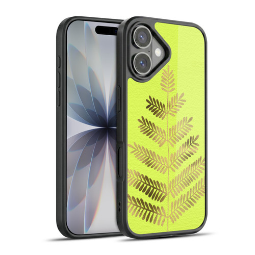 Cat Coquillette Nature Leaflets Yellow Gel Armour Case For Apple iPhone 17