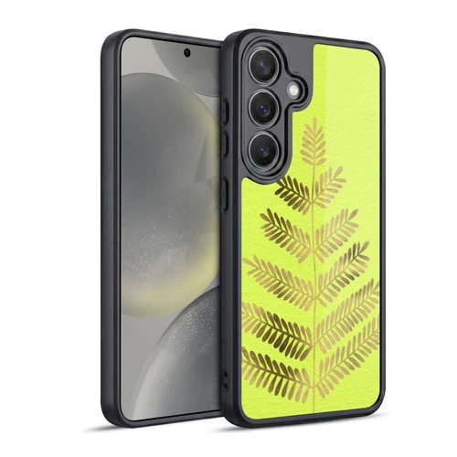 Cat Coquillette Nature Leaflets Yellow Gel Armour Case For Samsung Galaxy S24 5G