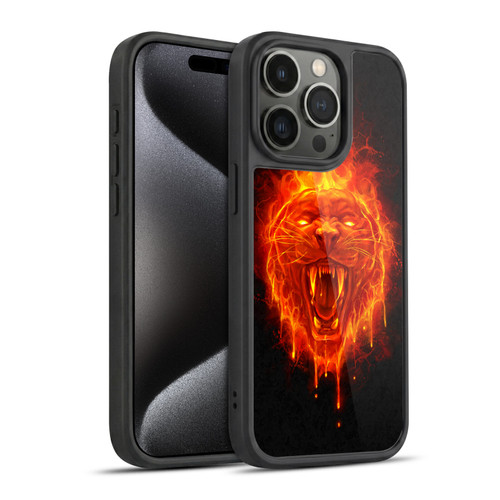 Christos Karapanos Horror Flaming Cat Gel Armour Case For Apple iPhone 15 Pro