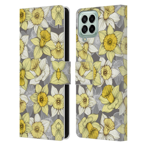 Micklyn Le Feuvre Florals Daffodil Daze Leather Book Wallet Case Cover For Samsung Galaxy M33 (2022)