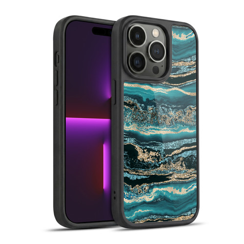 LebensArt Gemstone Marble Luxury Turquoise Gel Armour Case For Apple iPhone 14 Pro