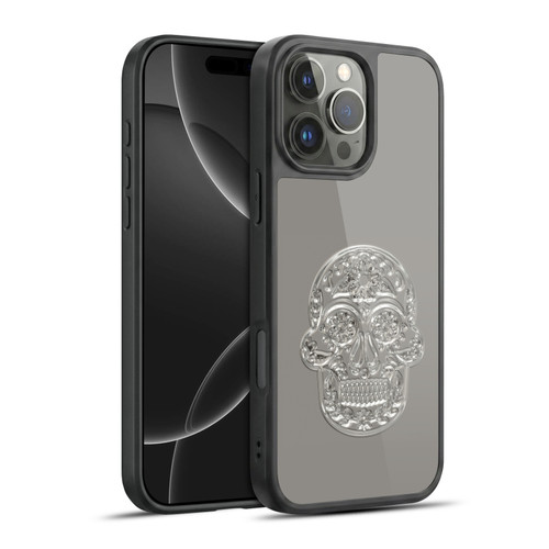 LebensArt Pastels Silver Skull Gel Armour Case For Apple iPhone 16 Pro Max