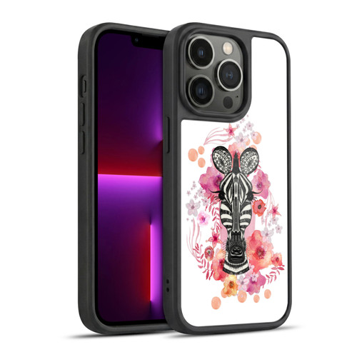 Monika Strigel Animals And Flowers Zebra Gel Armour Case For Apple iPhone 13 Pro