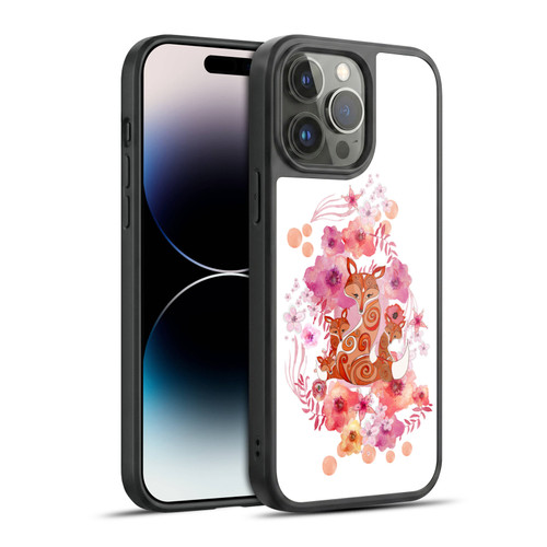 Monika Strigel Animals And Flowers Fox Family Gel Armour Case For Apple iPhone 14 Pro Max