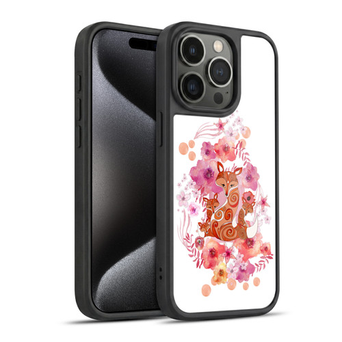 Monika Strigel Animals And Flowers Fox Family Gel Armour Case For Apple iPhone 15 Pro