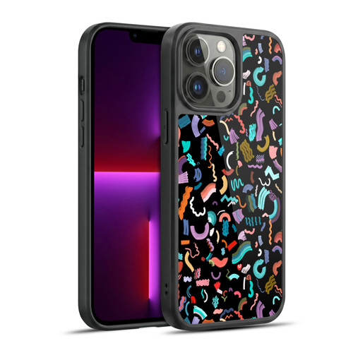 Ninola Patterns Cute Curly Shapes Black Gel Armour Case For Apple iPhone 13 Pro Max