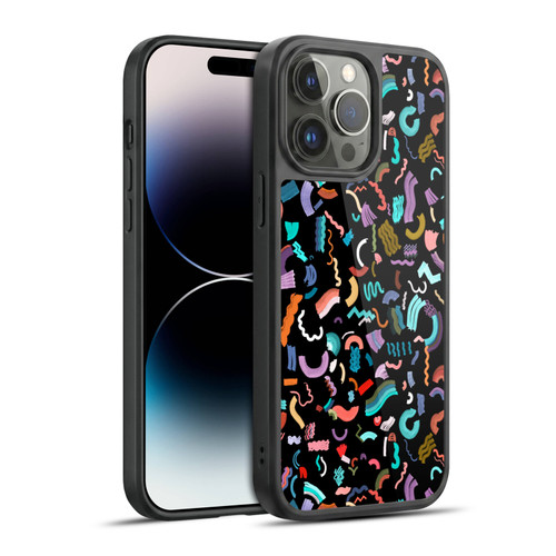 Ninola Patterns Cute Curly Shapes Black Gel Armour Case For Apple iPhone 14 Pro Max