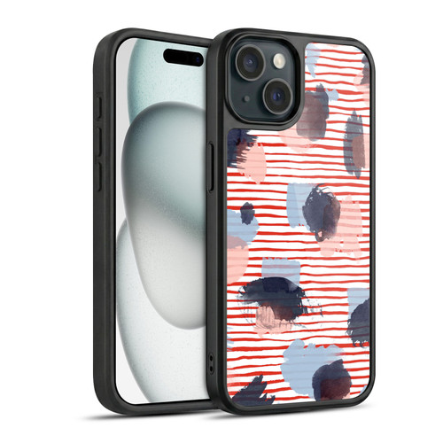Ninola Patterns Graphic Thoughts Dots Red Gel Armour Case For Apple iPhone 15