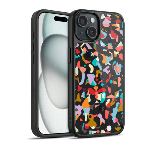 Ninola Patterns Imaginary Geo Animals Black Gel Armour Case For Apple iPhone 15
