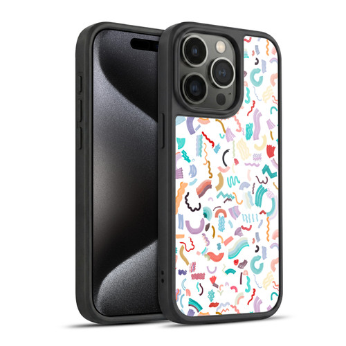 Ninola Patterns Cute Curly Shapes White Gel Armour Case For Apple iPhone 15 Pro