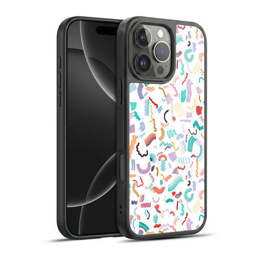 Ninola Patterns Cute Curly Shapes White Gel Armour Case For Apple iPhone 16 Pro Max
