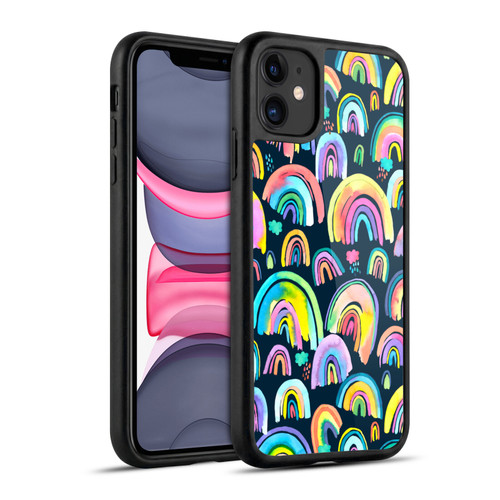 Ninola Patterns 4 New Rainbows Navy Multi Gel Armour Case For Apple iPhone 11